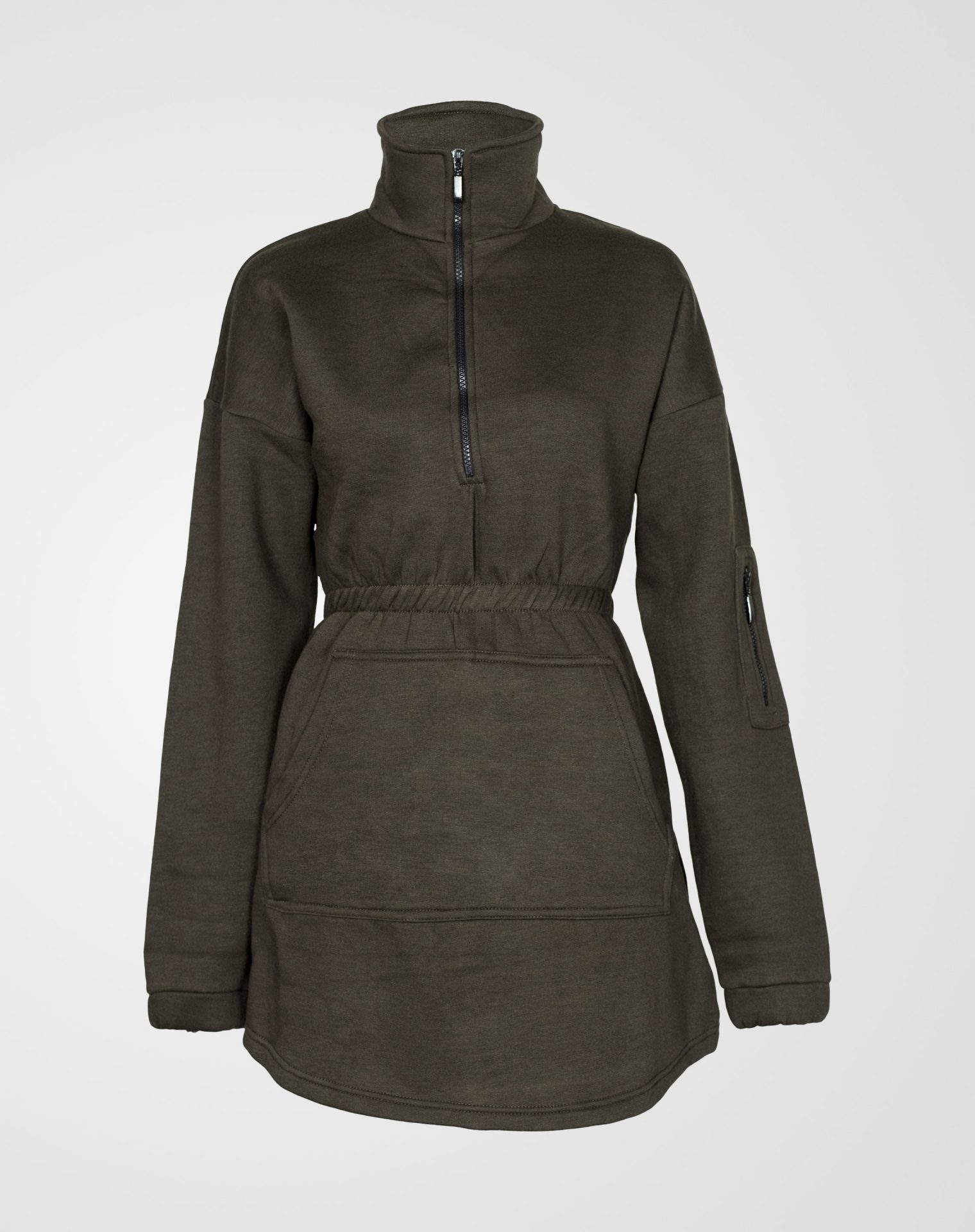 Image 1 of Womens Fleece Quarter Zip Top Dress color Green and sizes 8,10,12,14 from Noroze