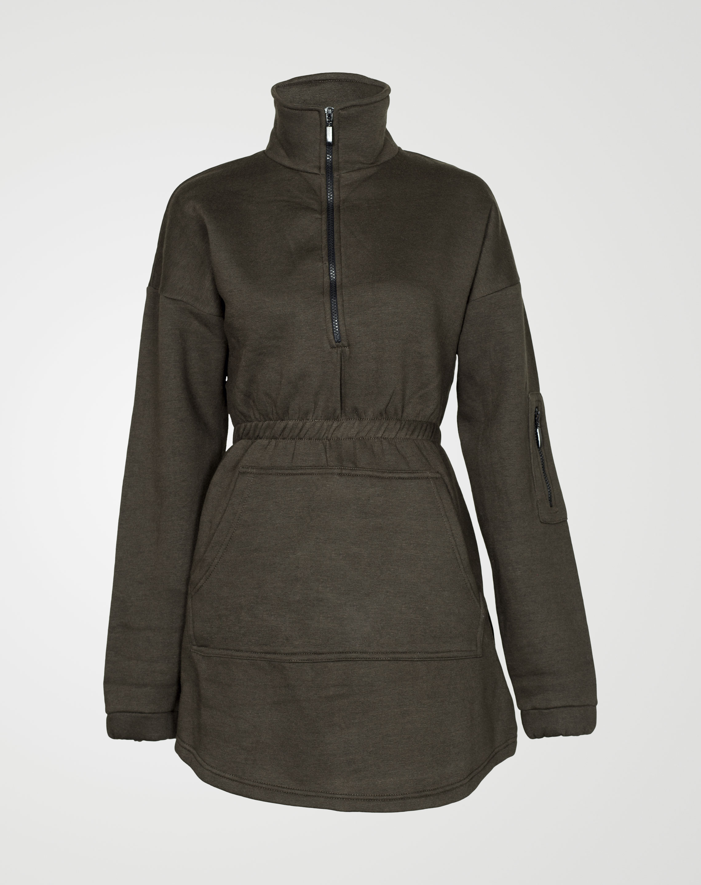 Image 1 of Womens Fleece Quarter Zip Top Dress color Green and sizes 8,10,12,14 from Noroze