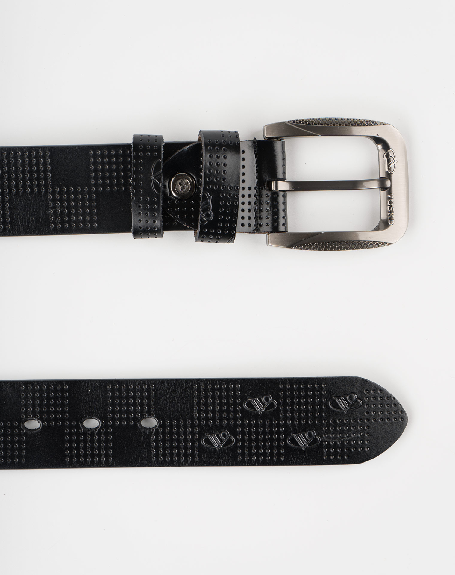 Image 1 of Mens Holes Leather Belt of color Black from Noroze
