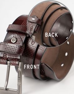 Image 3 of Men's Holes Leather Belt of color Coffee from Noroze