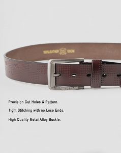 Image 4 of Men's Holes Leather Belt of color Coffee from Noroze
