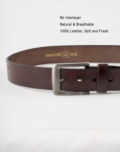 Image 5 of Men's Holes Leather Belt of color Coffee from Noroze