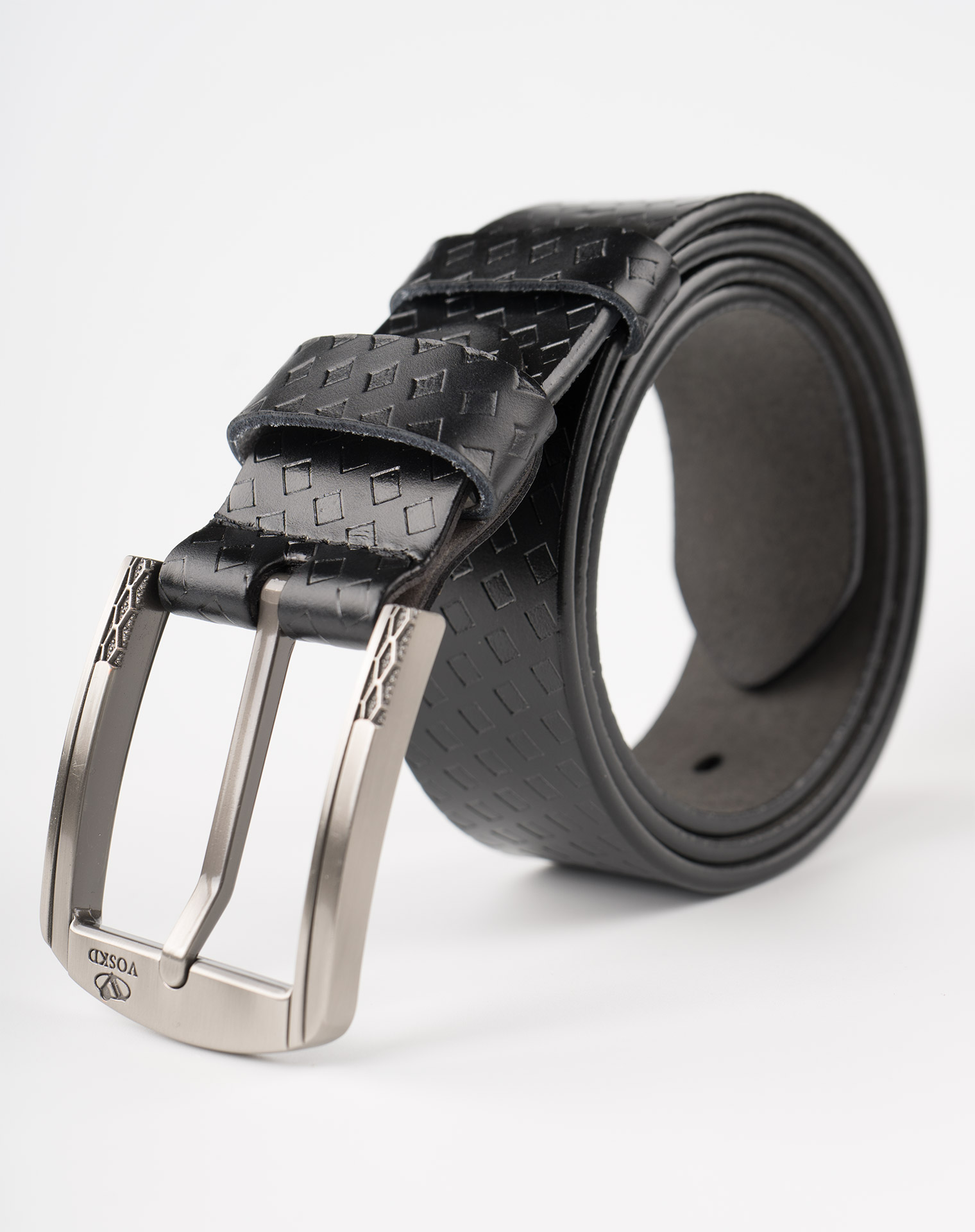 Image 1 of Mens Leather Belt with Squares of color Black from Noroze