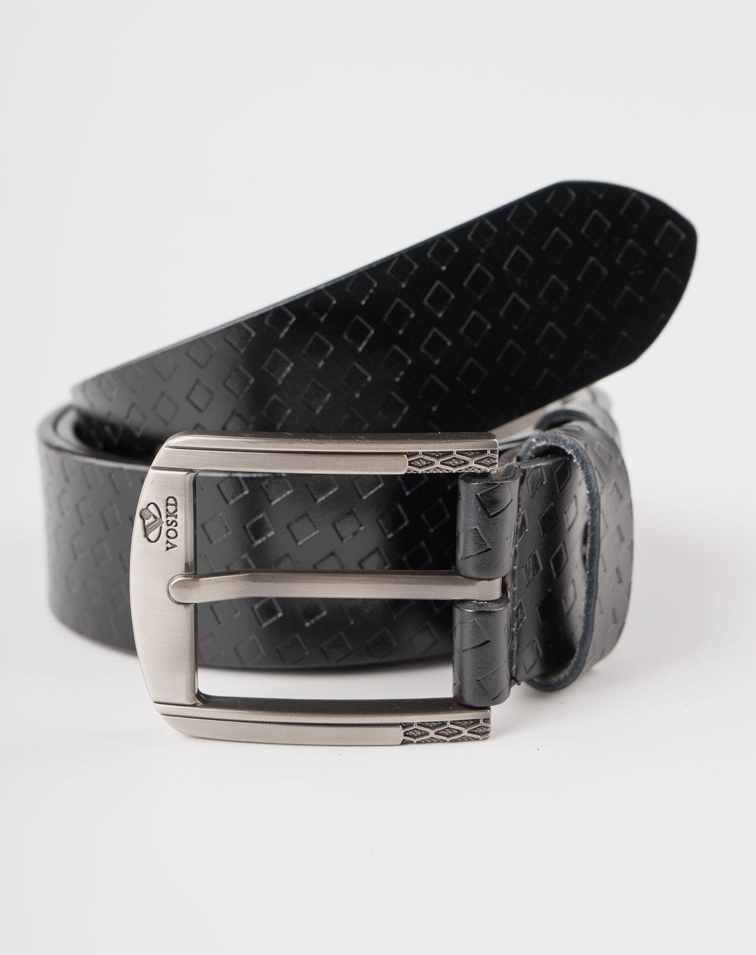 Image 2 of Mens Leather Belt with Squares of color Black from Noroze