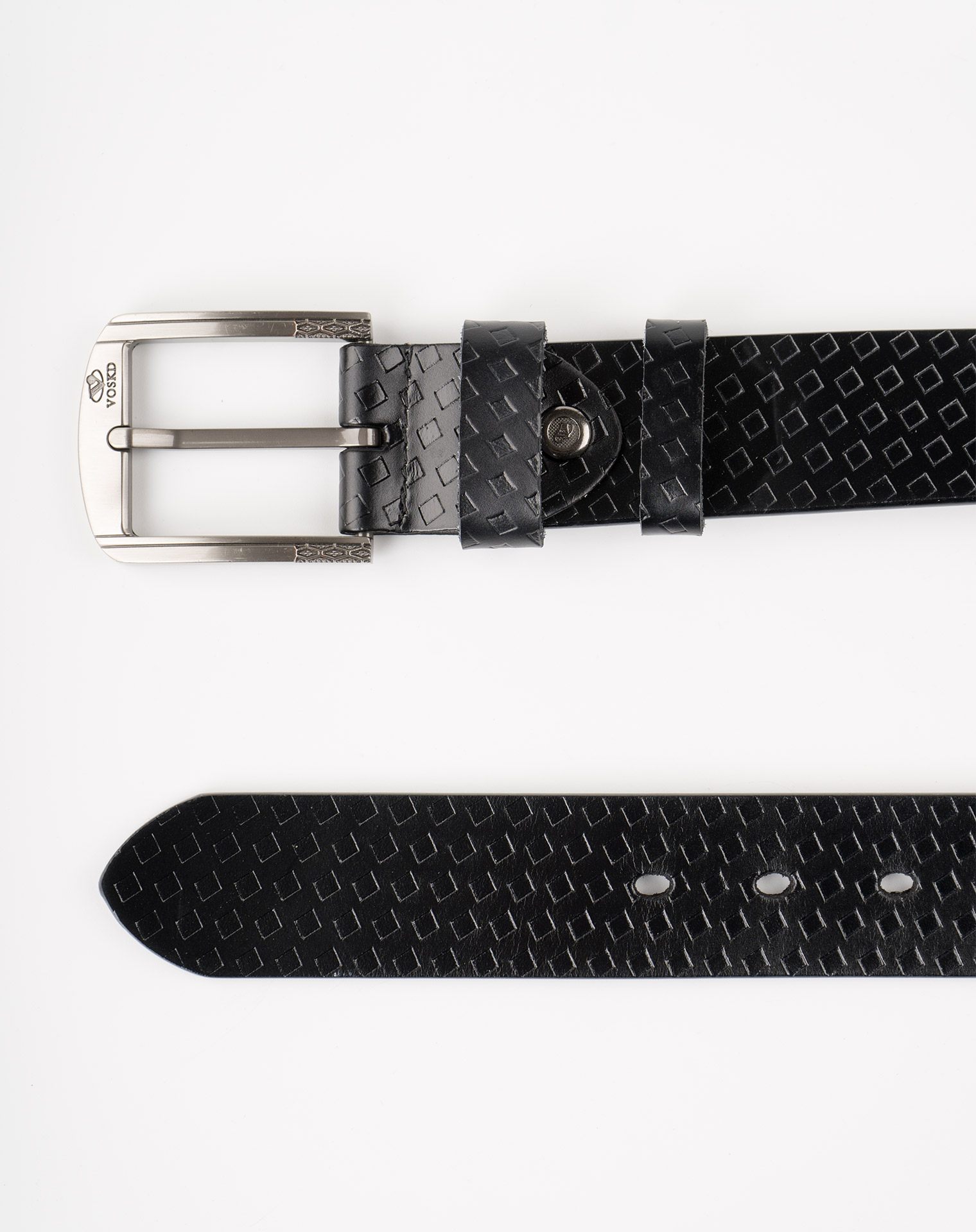 Image 7 of Mens Leather Belt with Squares of color Black from Noroze