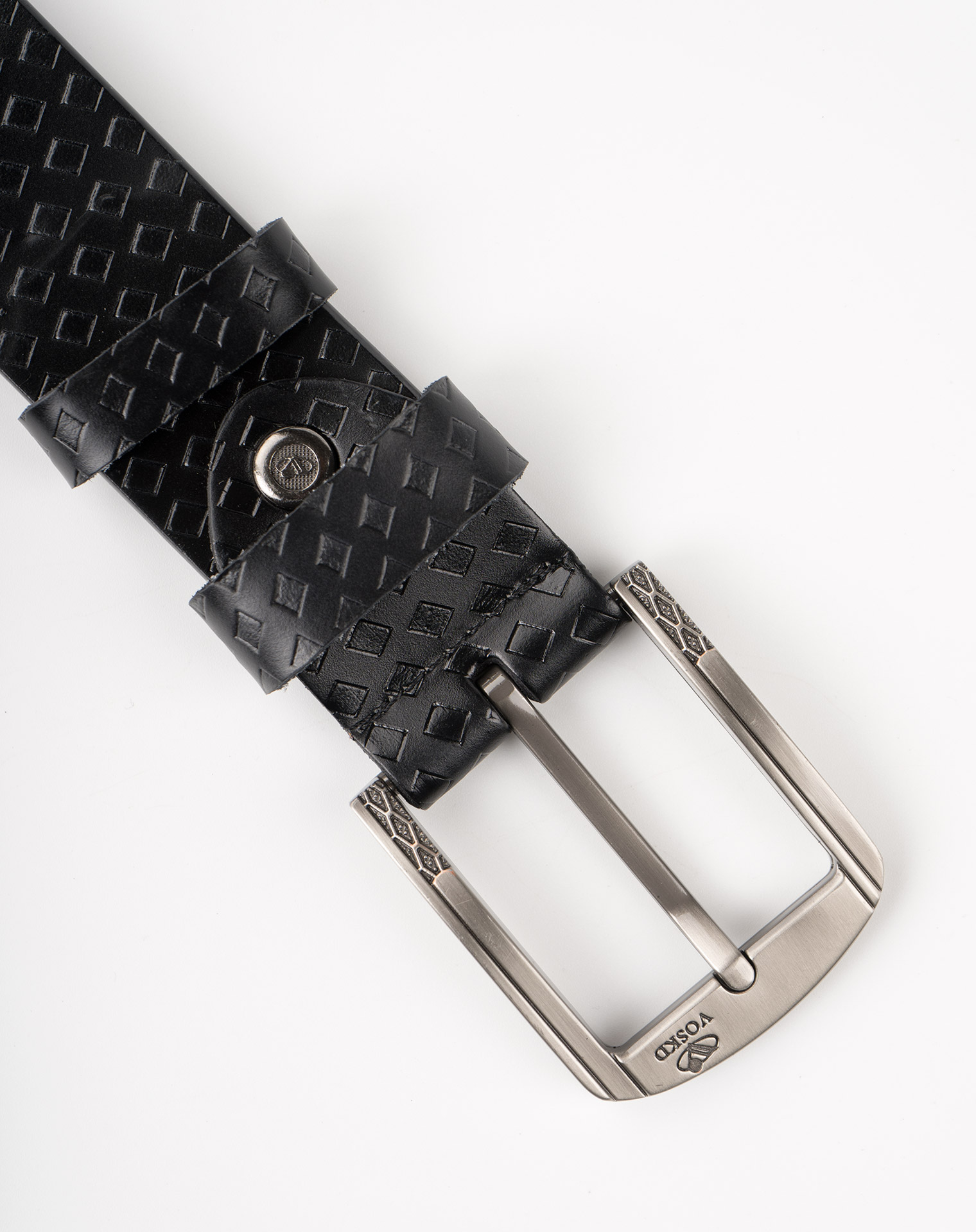 Image 8 of Mens Leather Belt with Squares of color Black from Noroze
