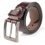 Image 1 of Mens Leather Belt with Squares of color Coffee from Noroze