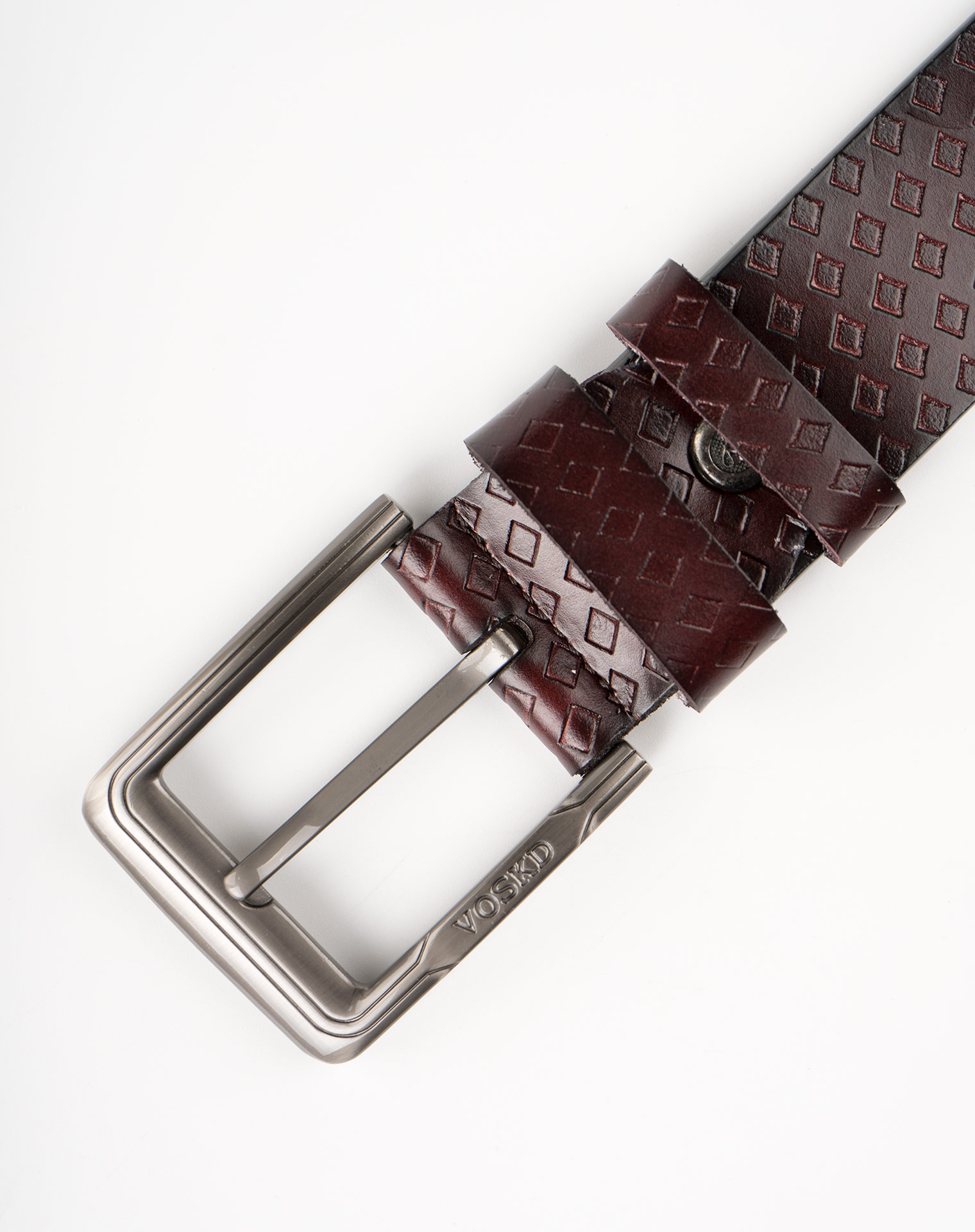 Image 7 of Mens Leather Belt with Squares of color Coffee from Noroze
