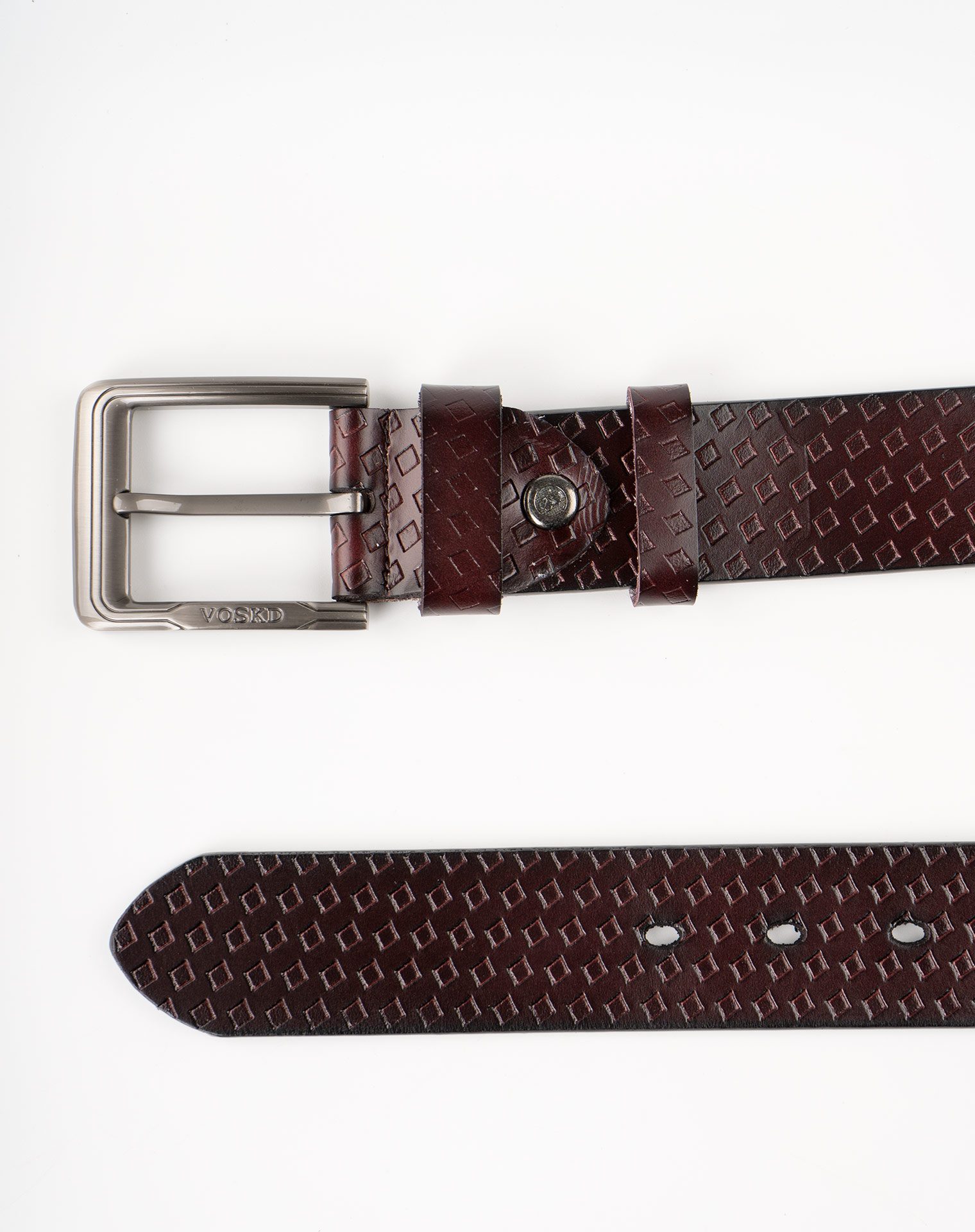 Image 8 of Mens Leather Belt with Squares of color Coffee from Noroze