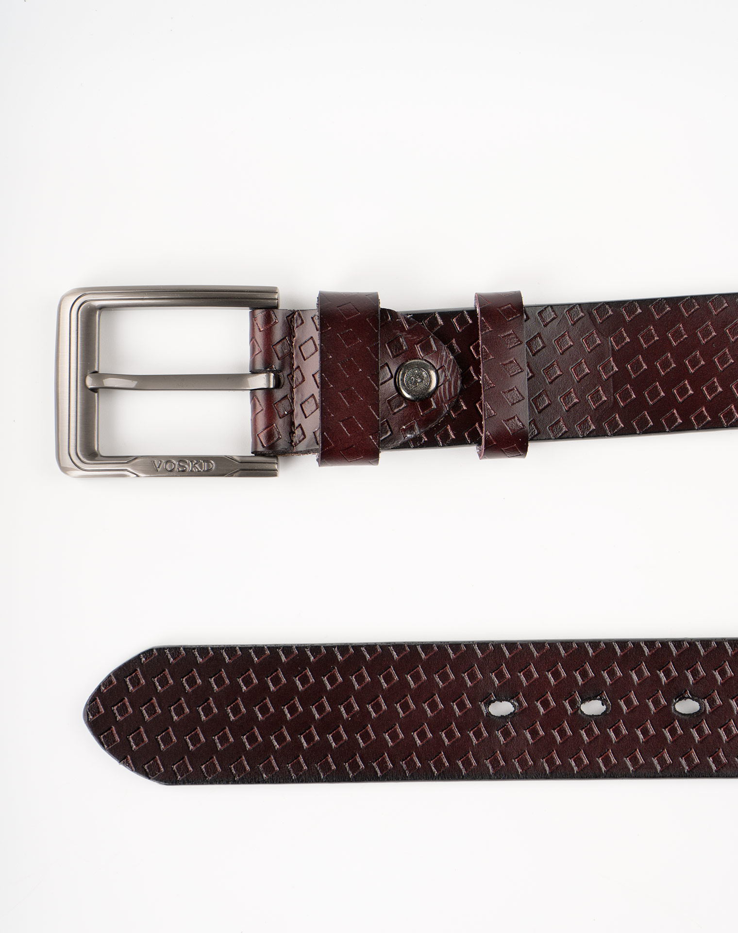 Image 8 of Mens Leather Belt with Squares of color Coffee from Noroze