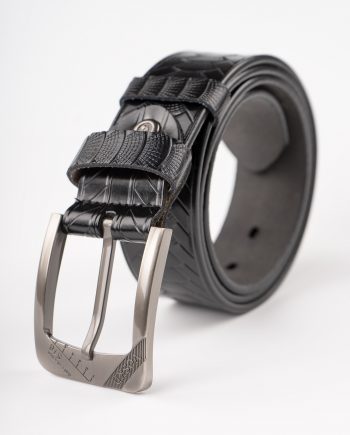 Image 1 of Mens Animal Patterned Leather Belt of color Black from Noroze Brand