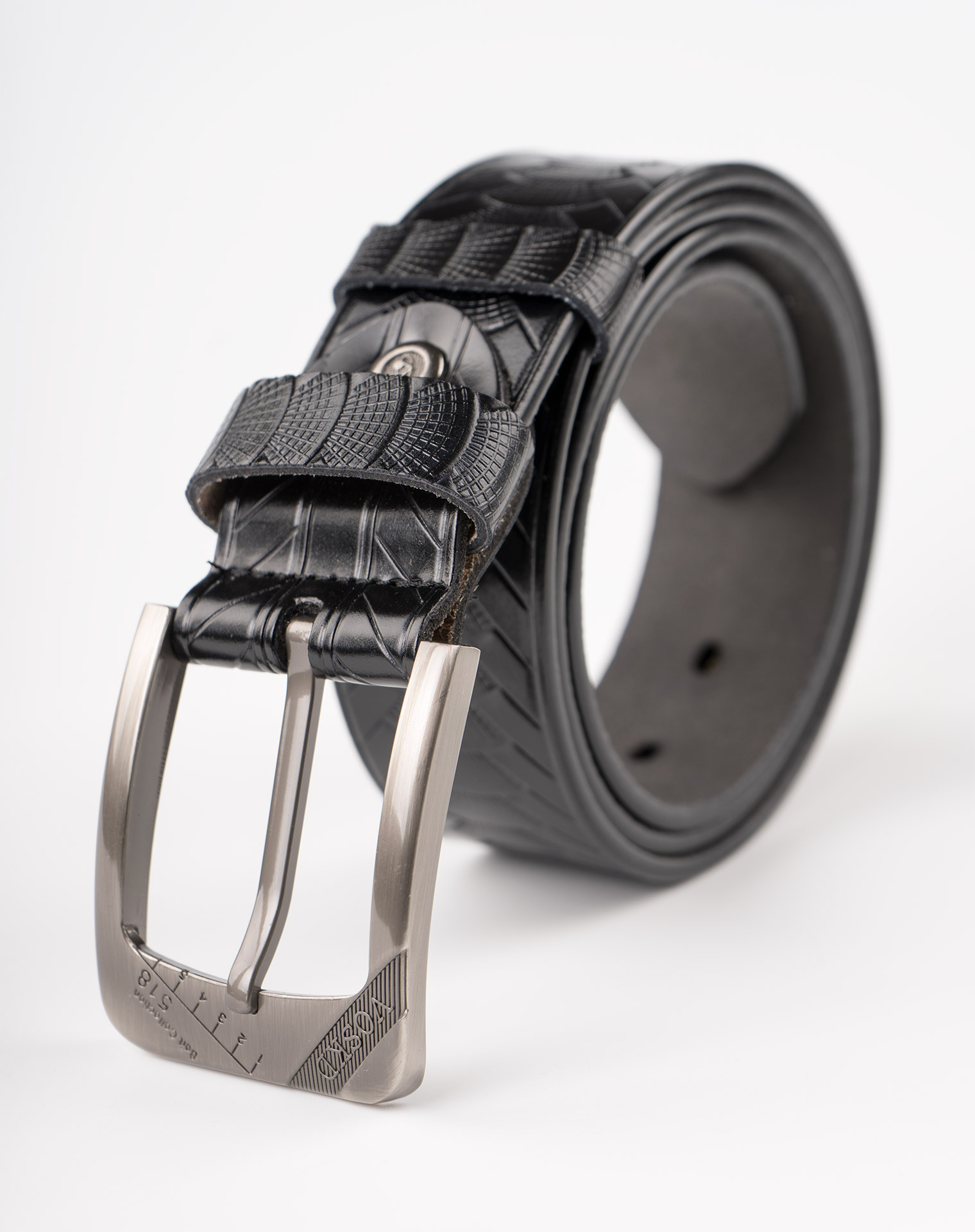 Image 1 of Mens Animal Patterned Leather Belt of color Black from Noroze Brand