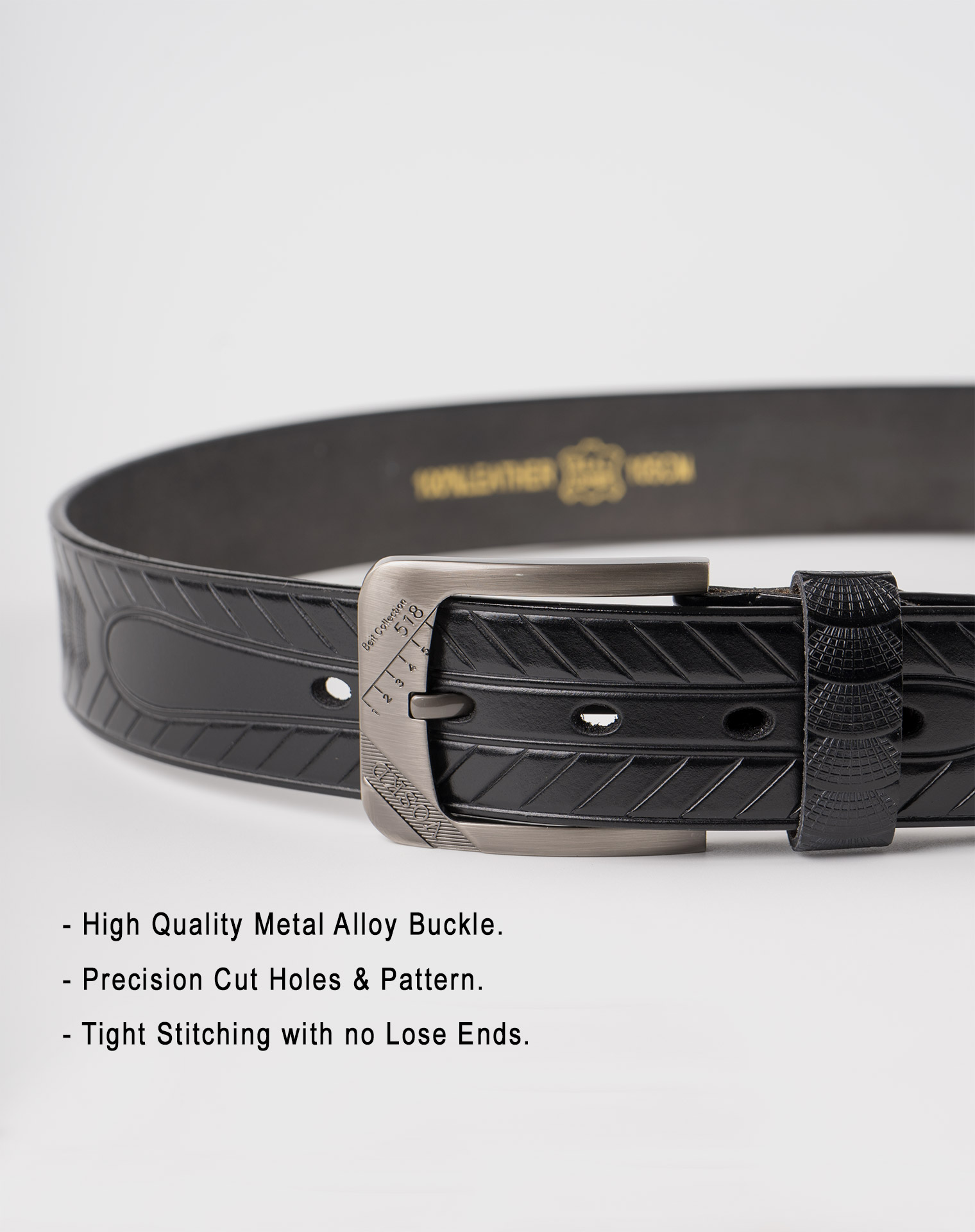 Image 5 of Mens Animal Patterned Leather Belt of color Black from Noroze Brand