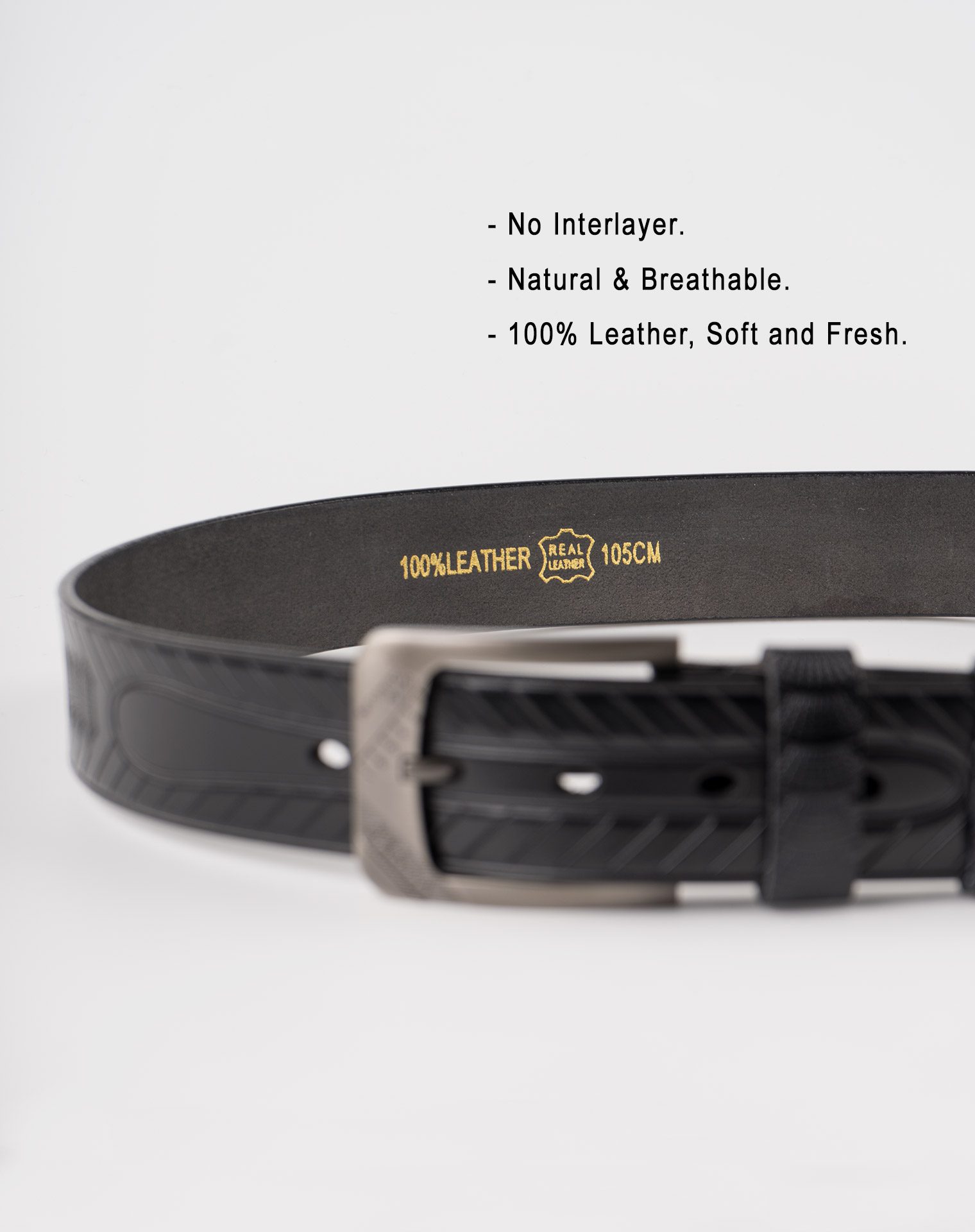 Image 6 of Mens Animal Patterned Leather Belt of color Black from Noroze Brand