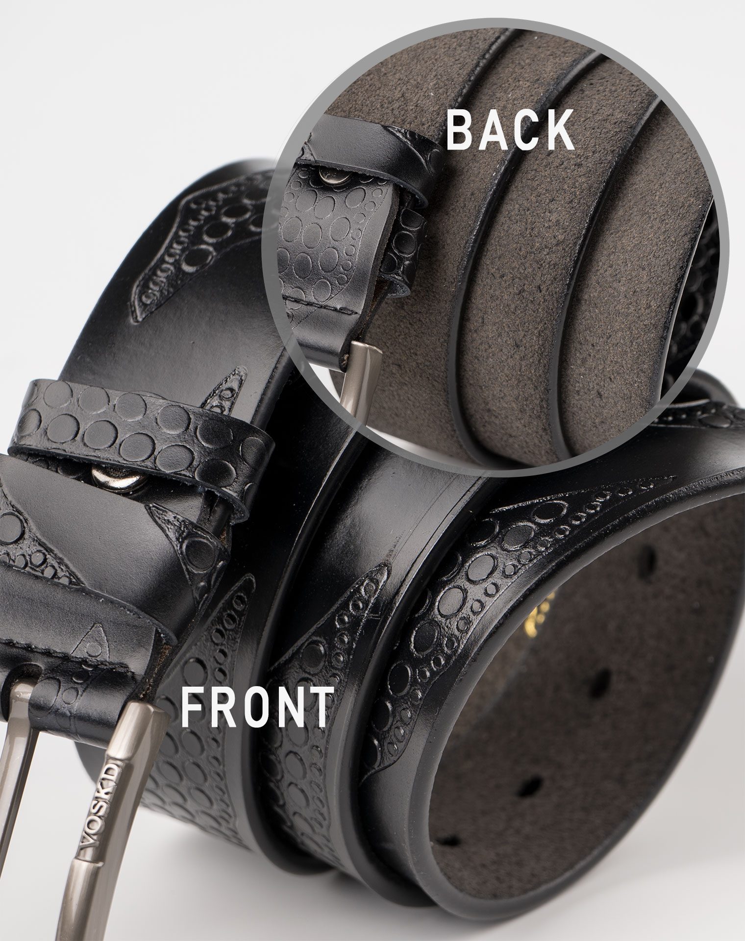 Image 3 of Mens Leather Belt of Black color from Noroze