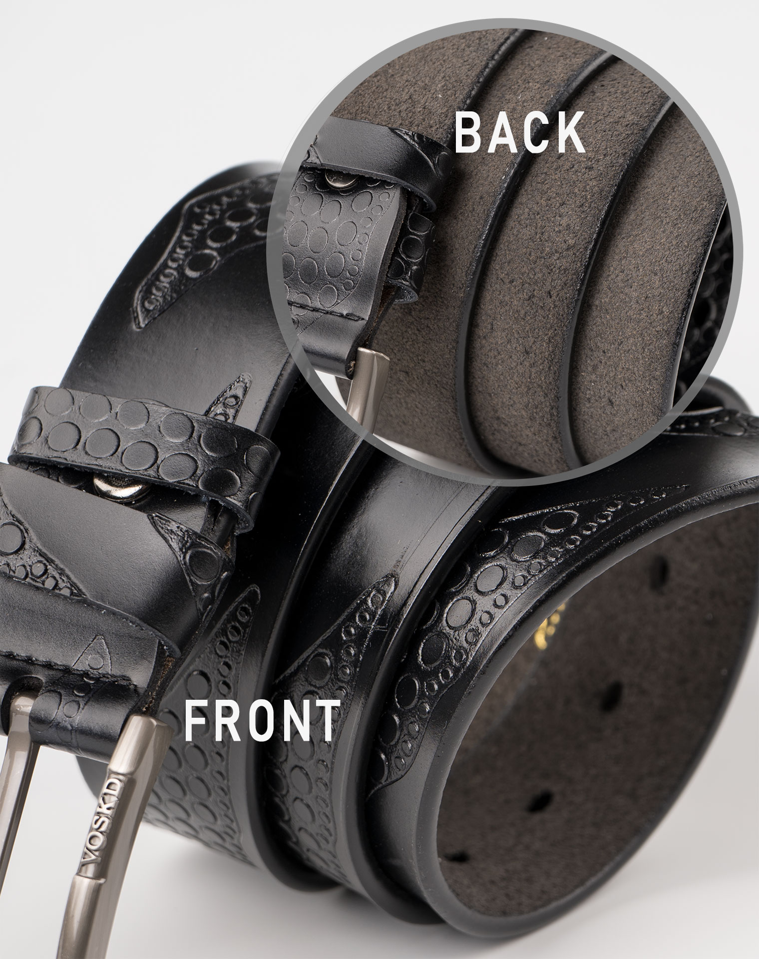 Image 3 of Mens Leather Belt of Black color from Noroze