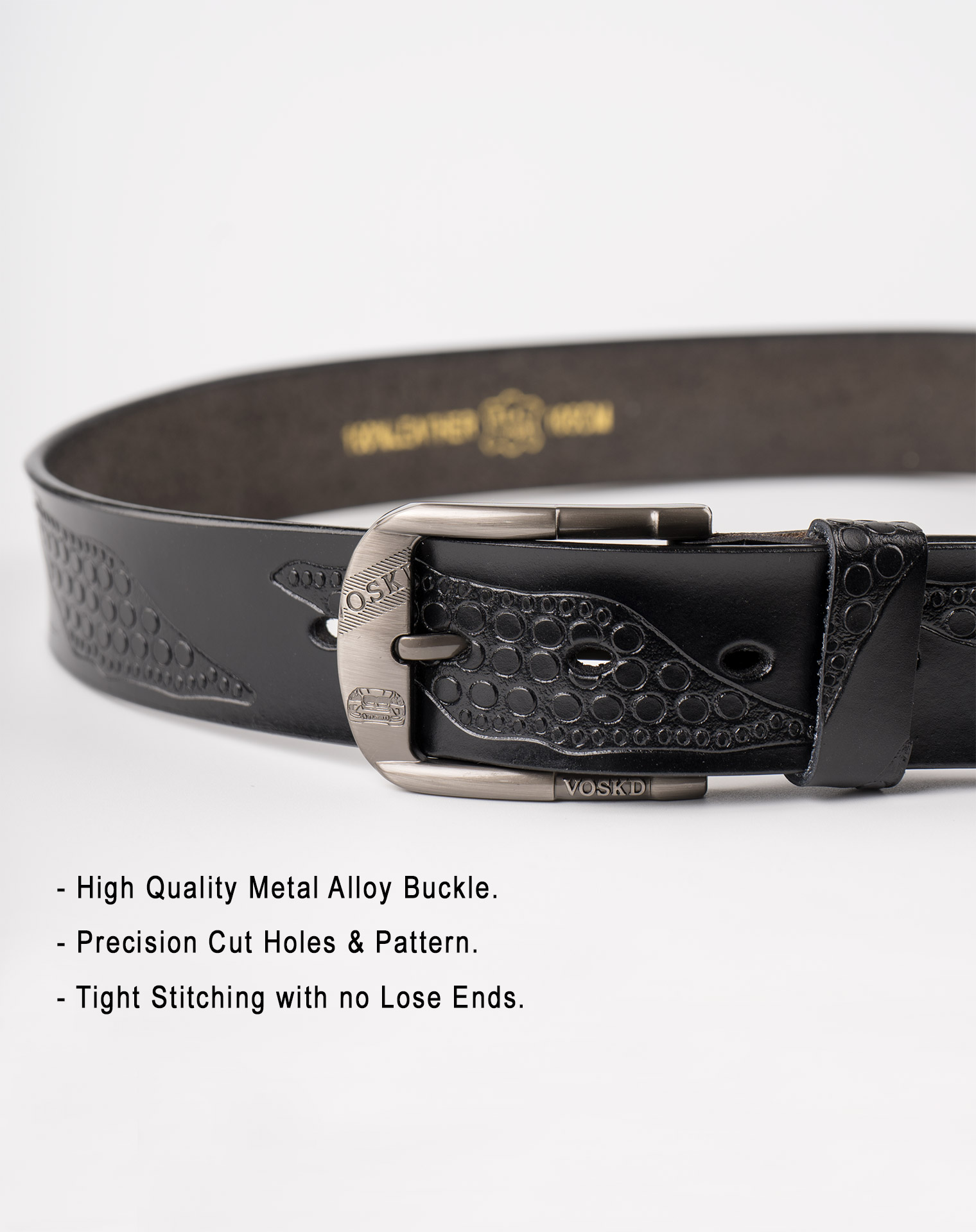Image 4 of Mens Leather Belt of Black color from Noroze