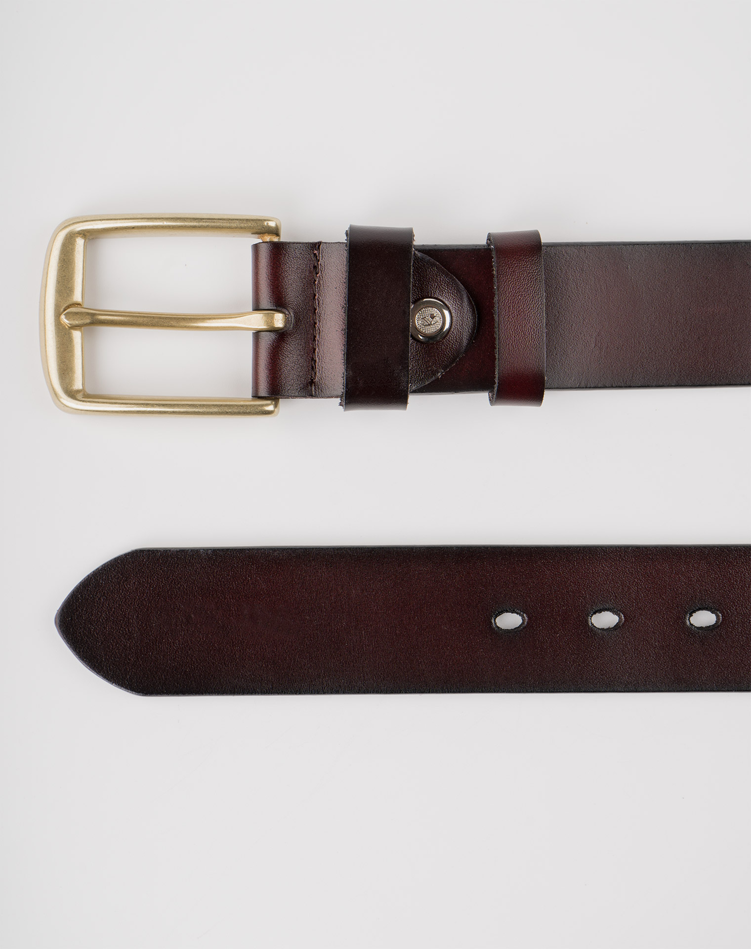 Image 7 of Mens Leather Brown Belt Golden Buckle from Noroze