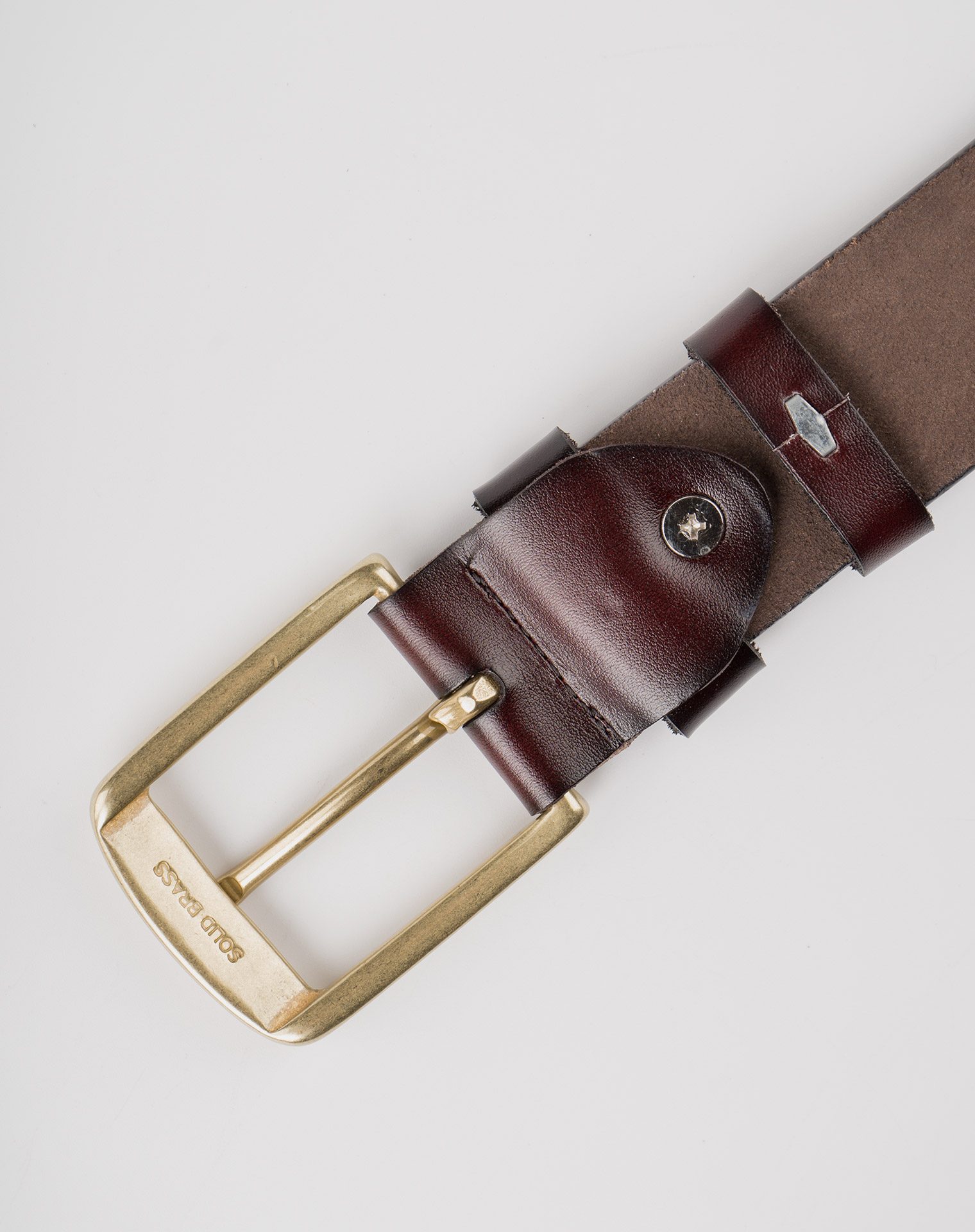 Image 8 of Mens Leather Brown Belt Golden Buckle from Noroze