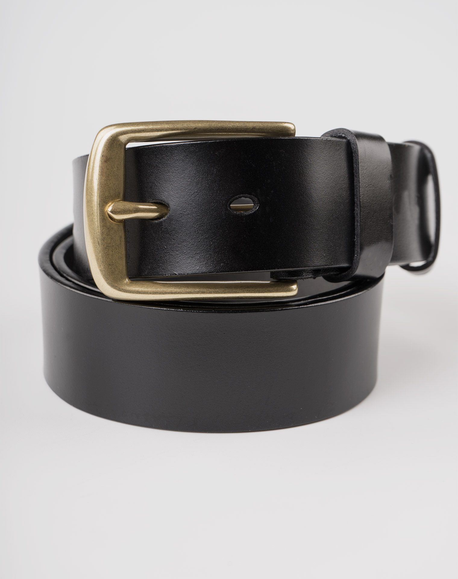 Image 6 of Mens Leather Black Belt Golden Buckle from Noroze