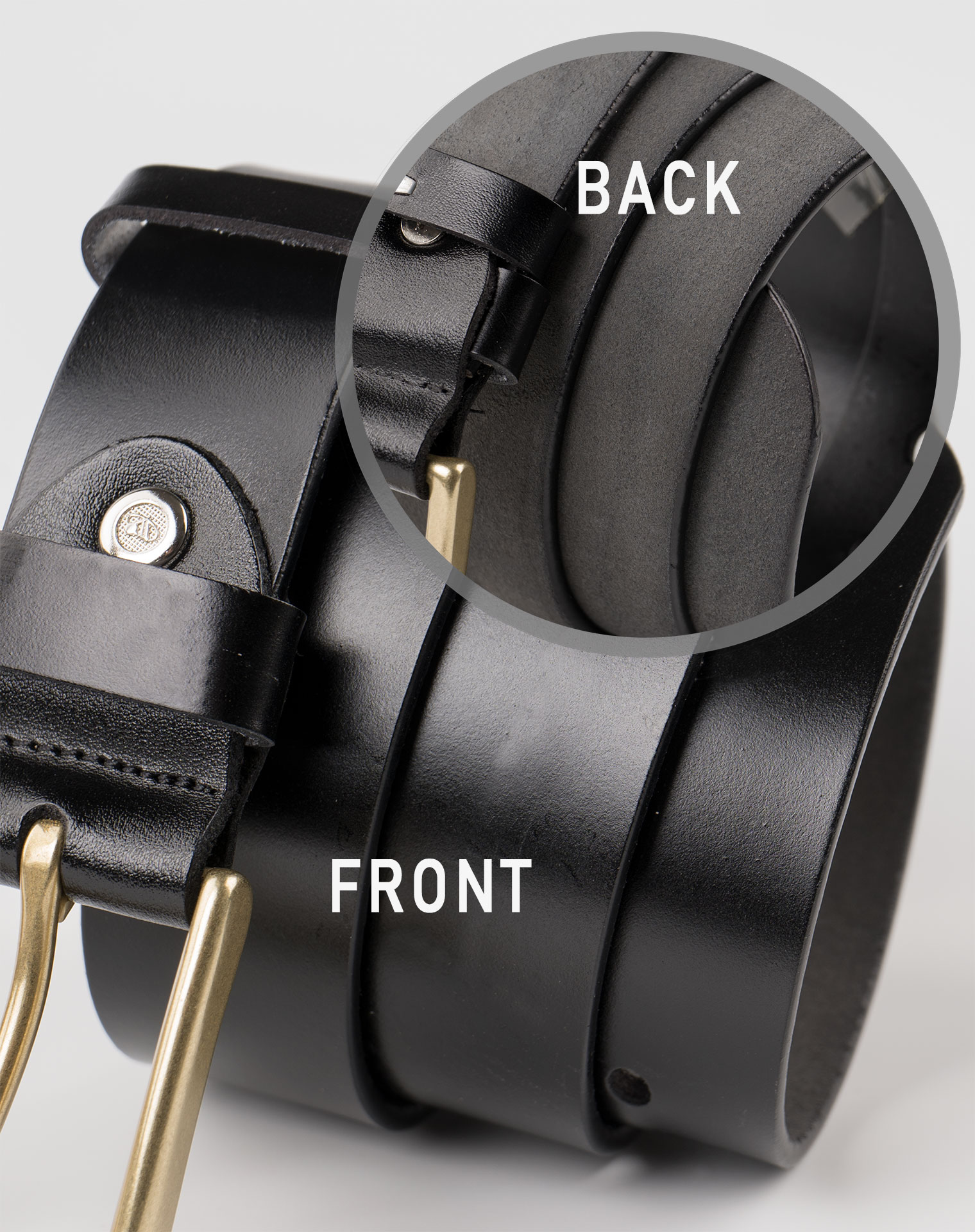 Image 5 of Mens Leather Black Belt Golden Buckle from Noroze