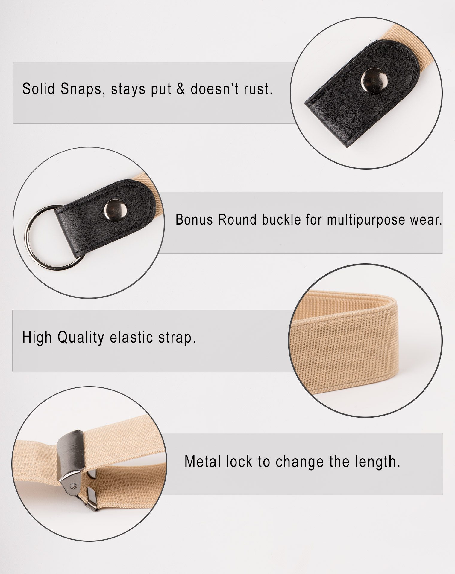 Image 3 of Womens No Buckle Belt of color Stone from Noroze