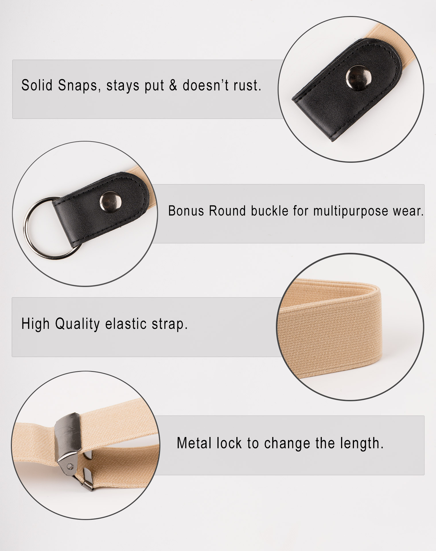 Image 3 of Womens No Buckle Belt of color Stone from Noroze