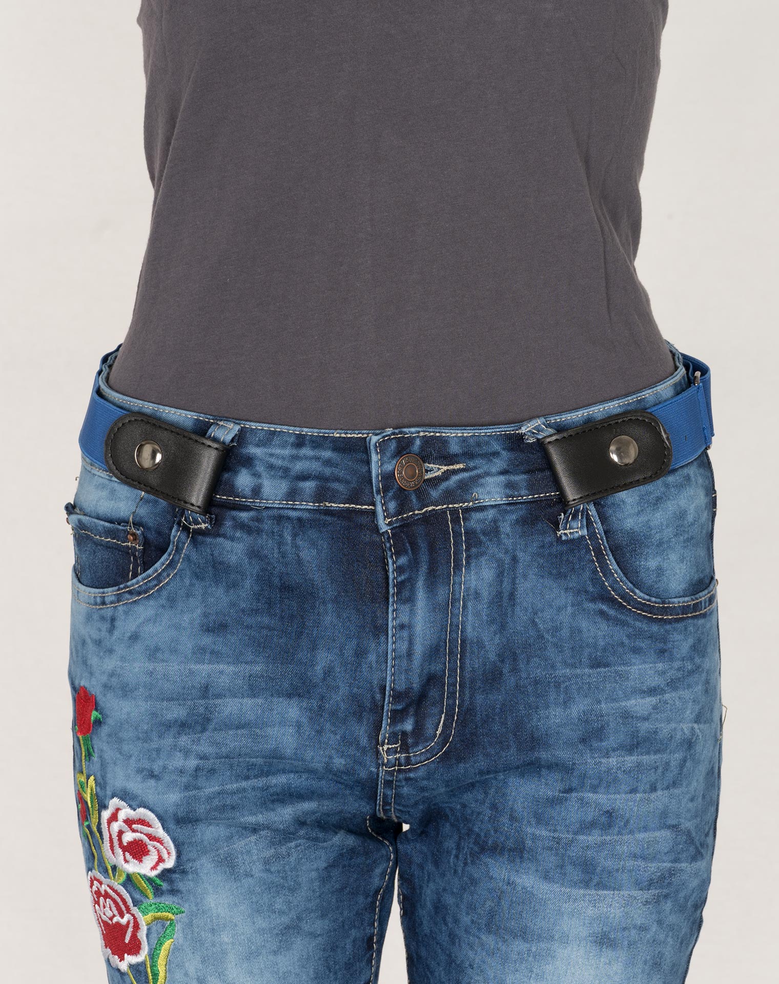 Image 2 of Womens No Buckle Belt of color Navy from Noroze