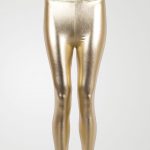 Image 1 of Girls Shiny Party Leggings color Golden and sizes 7-8, 9-10, 11-12, 13 from Noroze
