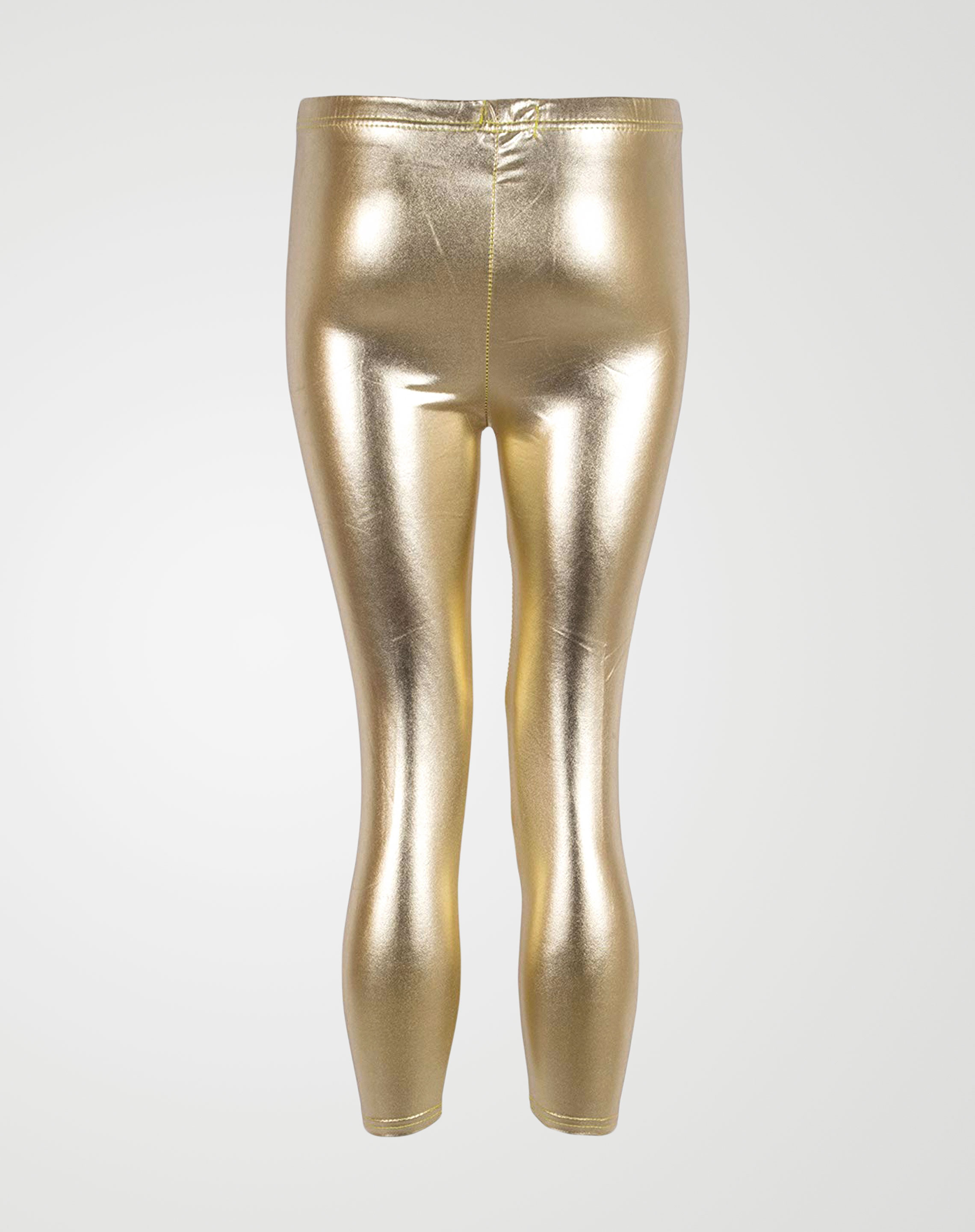 Image 2 of Girls Shiny Party Leggings color Golden and sizes 7-8, 9-10, 11-12, 13 from Noroze