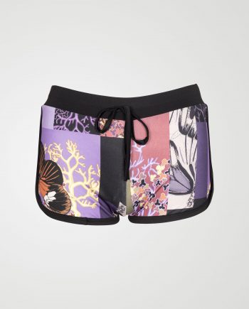 Image 1 of Girls Floral Beach Hot Pants color Purple and sizes 7-8, 9-10, 11-12, 13 from Noroze