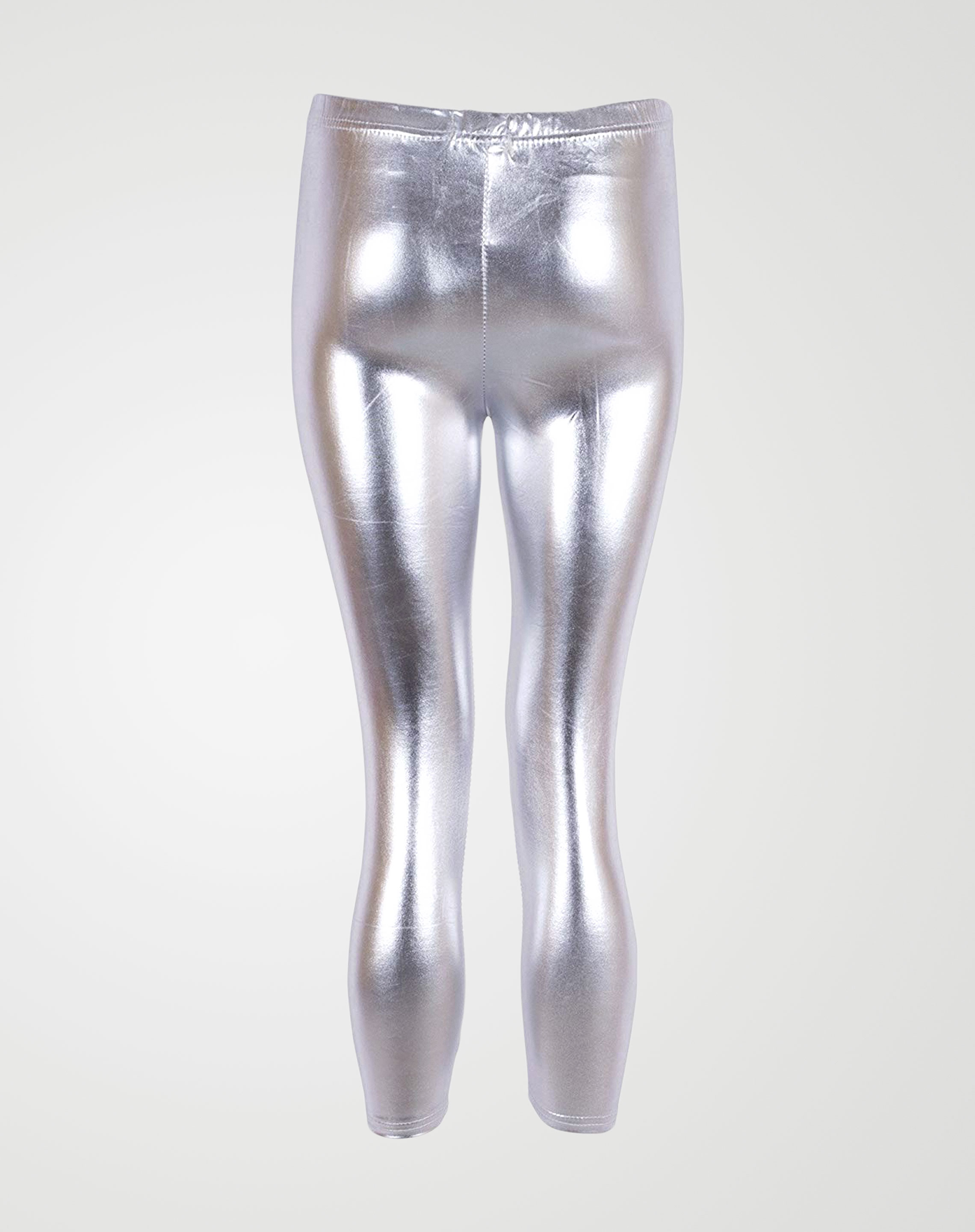 Image 2 of Girls Shiny Party Leggings color Silver and sizes 7-8, 9-10, 11-12, 13 from Noroze